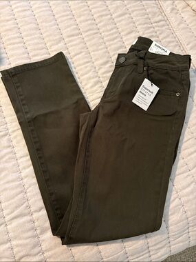 Sonoma Olive Green Stretch Twill Pants with Front Pockets